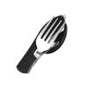 4-In-1 Folding Camping Utensils Stainless Steel Spoon Fork Knife Opener Combo Set Portable Multifunctional Lightweight Outdoor Tableware for Travel