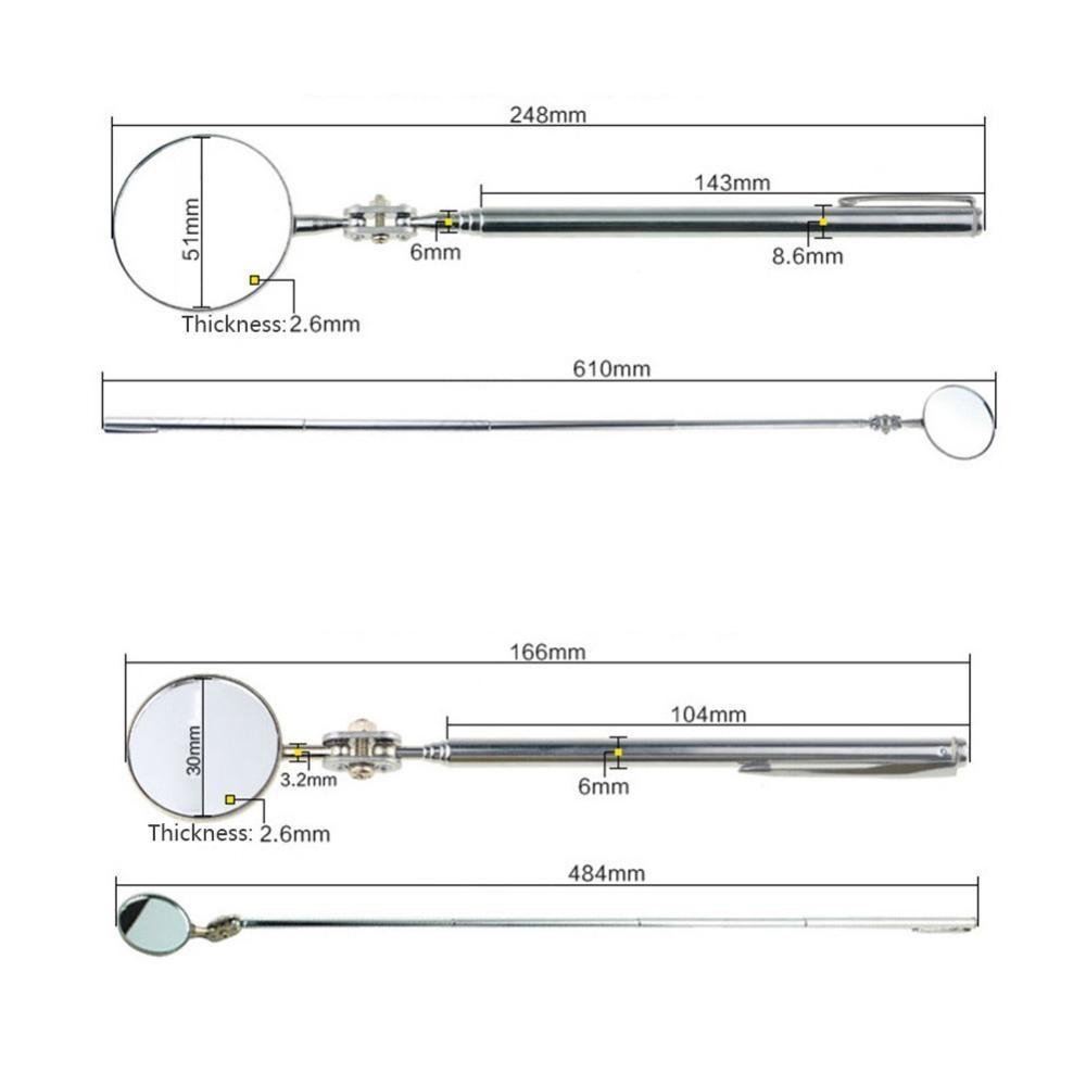 Universal Car Inspection View Mirror Folding Telescopic Reflector Mirror for Auto Maintenance Welding