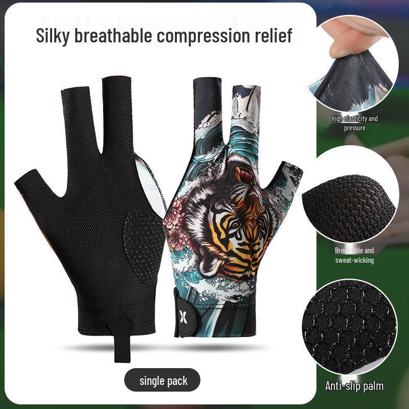 Lightweight Breathable Anti-slip Three-finger Snooker Pool & Table Tennis Gloves