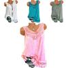 Women's Loose Sleeveless Vest T-shirt Blouse With Elegant Boho Lace Design In Plus Sizes