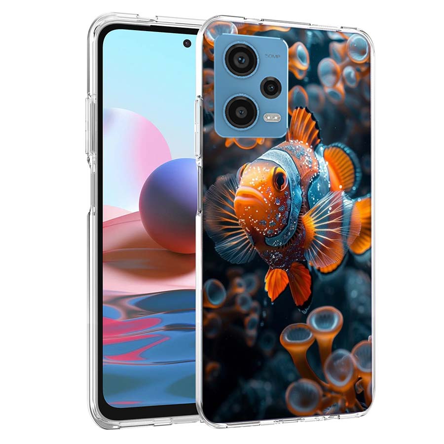 Clownfish and Sea Anemone Phone Case For Redmi Note 13 12 14 15 Pro Plus 13R 11 11T 11E 11S 10 Pro 10S 9 9S Cover Cell Clear TPU