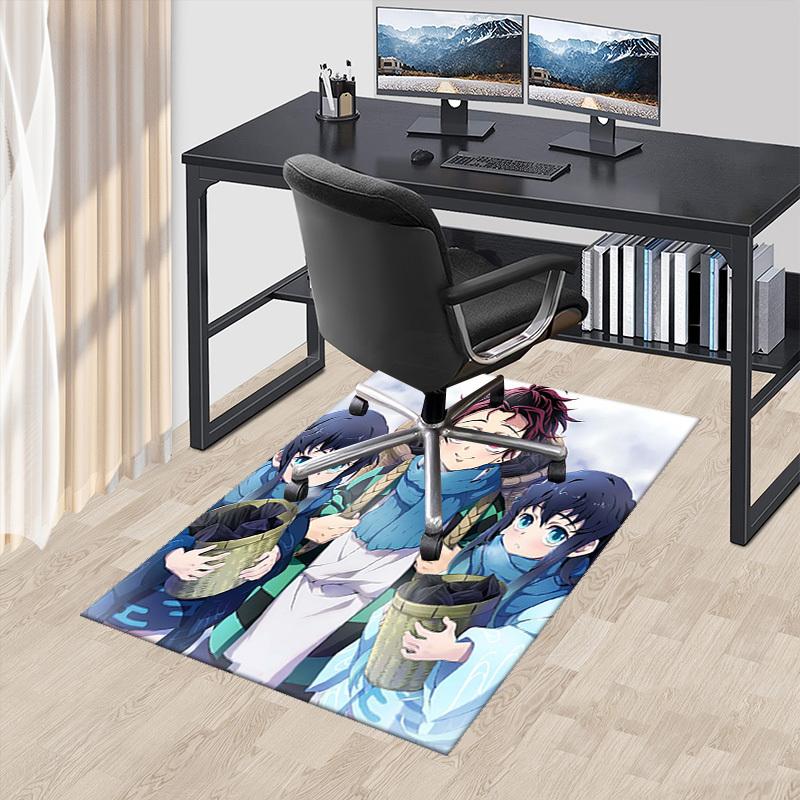 

1pc Anime Cartoon Design Chair Mat - Demon Slayer Merchandise for Office, Home Decor, Living Room, Bedroom, Game Room, Suitable for All Seasons - Perf 60cm by 90cm