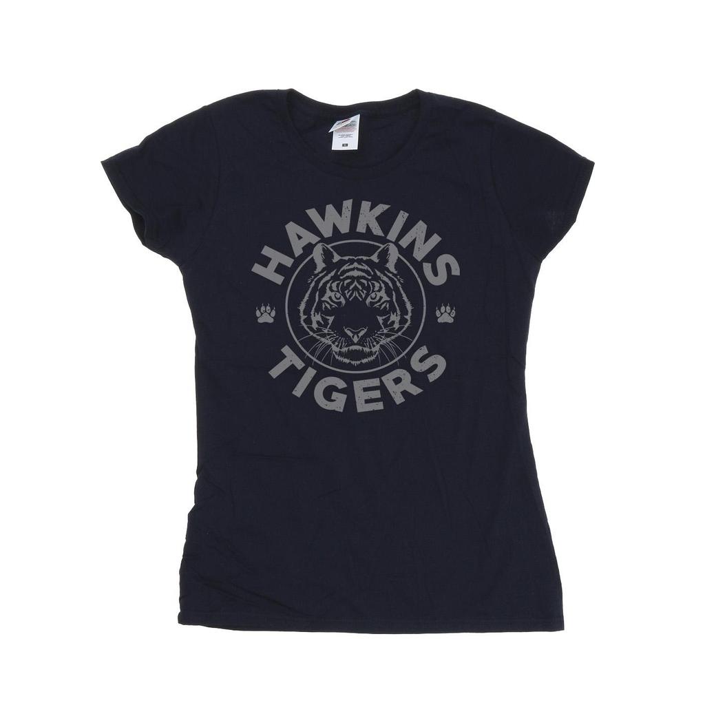 Netflix Womens/Ladies Stranger Things Hawkins Grey Tiger Cotton T-Shirt