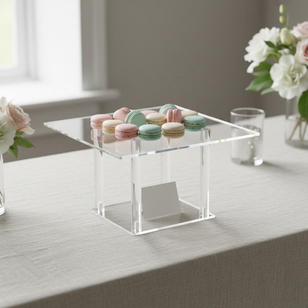 Acryl Lebensmittel-Ausstellungsständer Robust & Langlebig Acryl-Kuchenständer-Set Klare Dessert-Aussteller Vielseitig für Buffets
