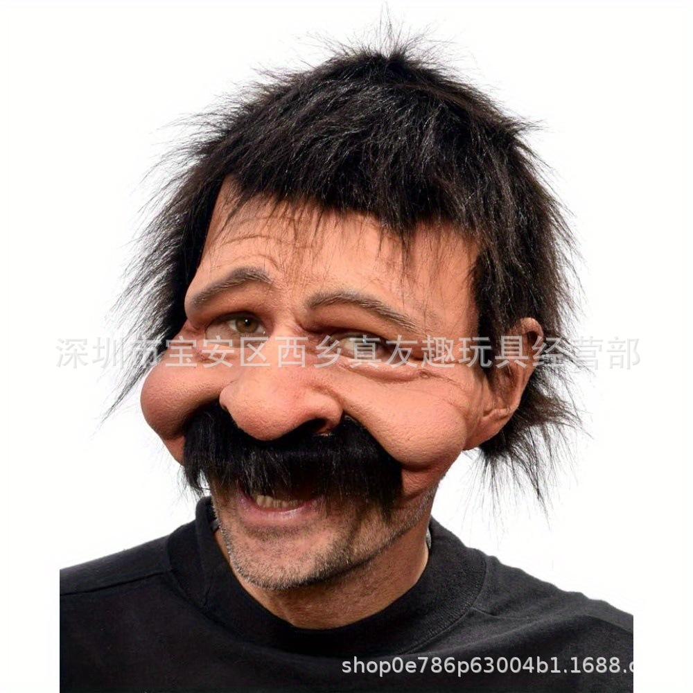 Old Man William Headgear, Old Lady Headgear, Wig, Elderly Mask, Halloween Imitation Human Latex Mask