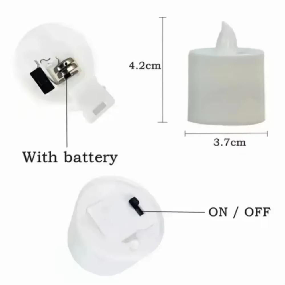6Pcs Colorful LED Flameless Candle Light Battery Operated Tealight Switch Candles Flameless Wedding Home Christmas Decor Candle