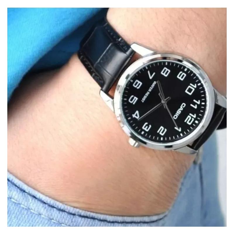 Casio STANDARD Series DRESS Series Retro Casual Business Classic Quartz Movement Leather Strap Japanese and Korean Watch Men's Watch MTP-V001L-1B