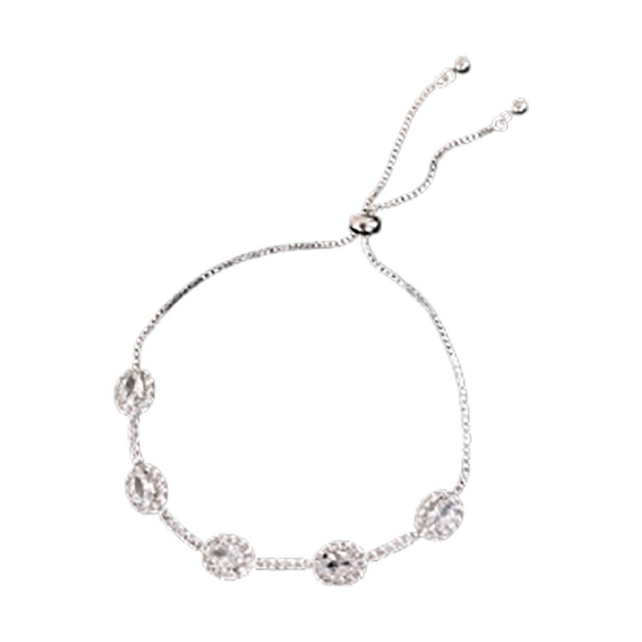 Geometric Zircon Pull Apart Bracelet With Cubic Zirconia For Women Fashion Accessory
