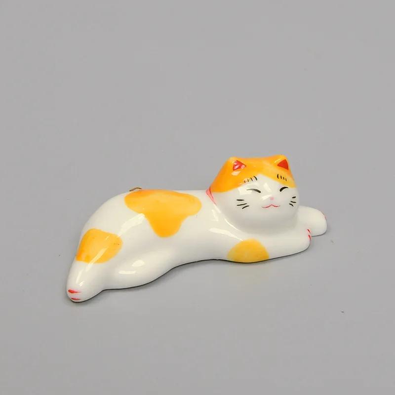 1pc Ceramic Cute Chopstick Holder Tableware Japanese Style Underglaze Restaurant Simple Oval Spoon Bracket Utensil for Kitchen