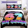 3PC Custom Name Dessert Number Celebration Bedding Set Printed  Bedding Set Duvet Cover Closure Includes 1 Duvet Cover & 118 Pillowcases for Bedroom