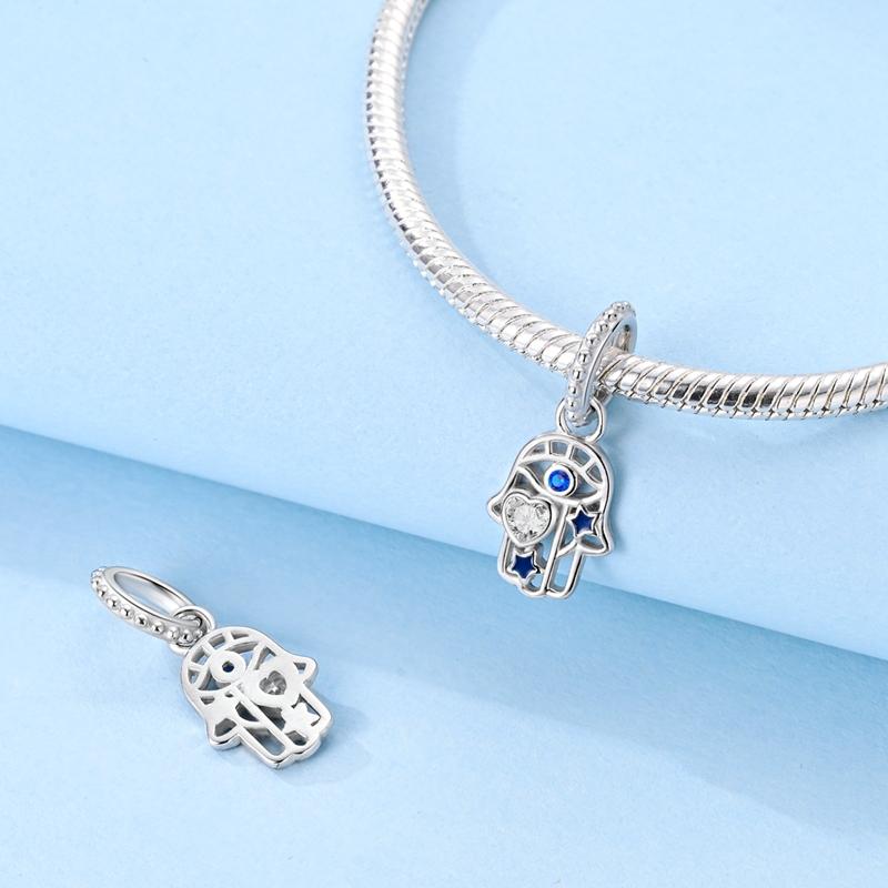 100 Kupfer Hamsa Hand Türkisches Böser Blick Anhänger Perlen Anhänger Perlen Anhänger Anhänger Kompatibel Mit Authentischen Armbändern Schmuck zum Selbermachen Geschenke