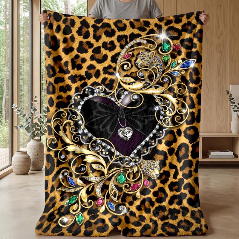 Jaguar in Lush Jungle 1 Theme blanket Lightweight Warm Flannel Blanket Decorative Throw Blanket for Home Decoration