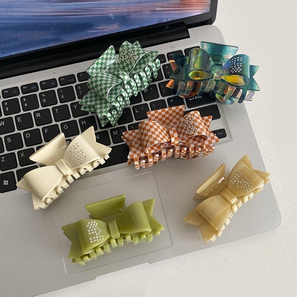 Elegant Bowknot Hair Claw Korean Style Small Hair Clip Personalized Acetate Shark Clip Streetwear