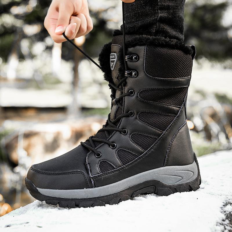 Fashion New Ankle Boots Men's Snow Boots Winter Warm Lace Up Men's Casul Shoes Wool Plush Winter Boots Outdoor Work boots Zapatos Hombre