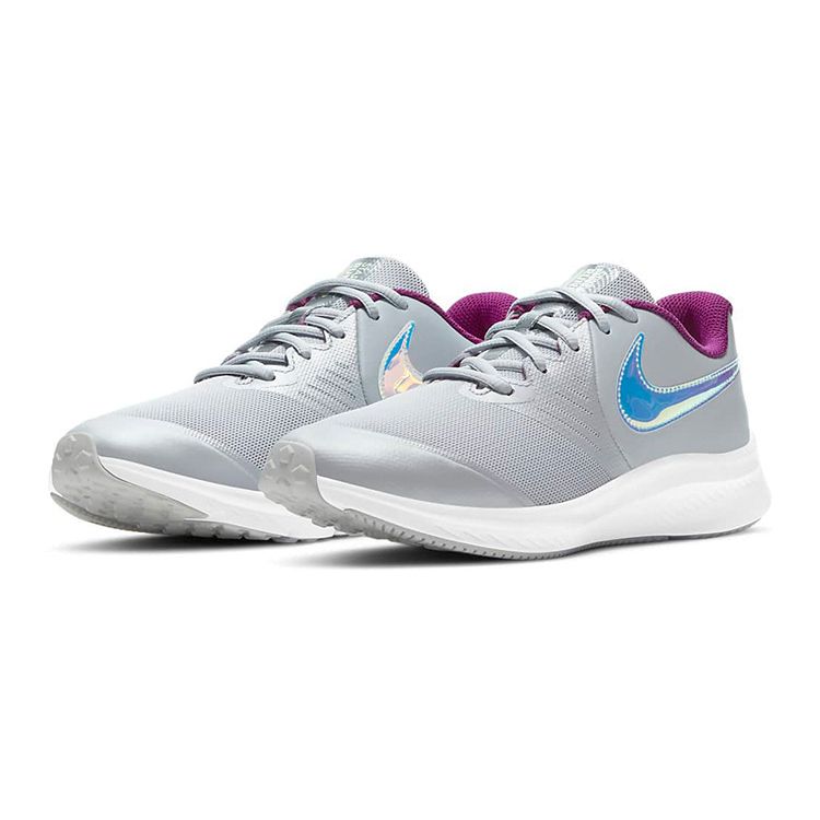 Nike Star Runner 2 Laser Fabric Synthetic Leather Shock Absorbing Non-Slip Durable Lightweight Low-Top Running Shoes Men sneaker Light-Gray CW3294-001