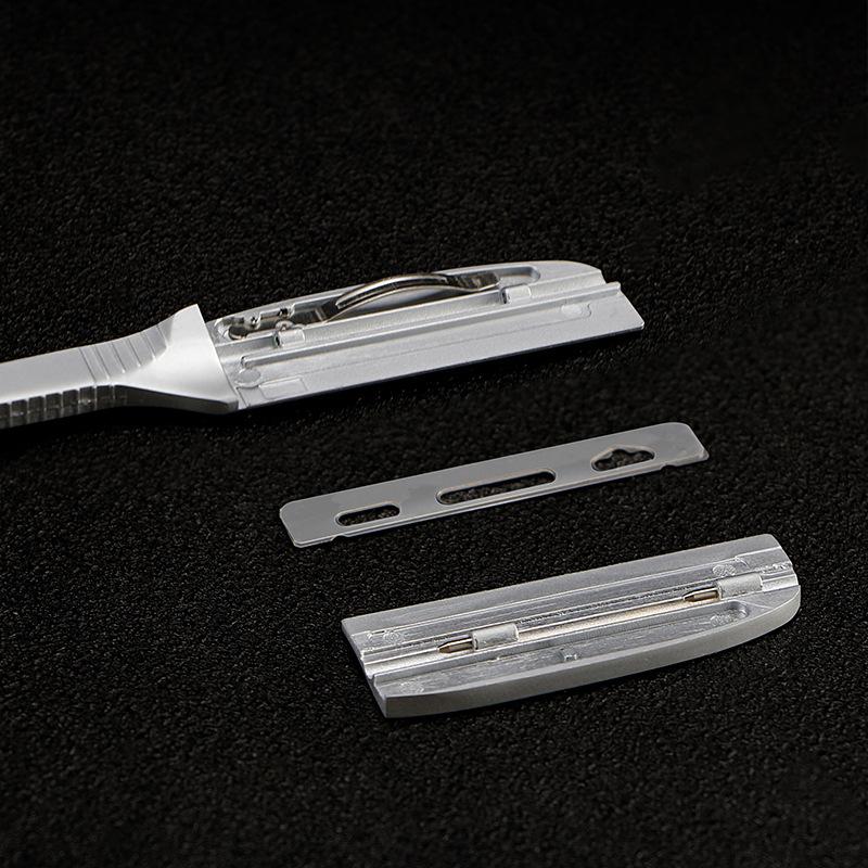 Porte-rasoir pliant manuel japonais en acier inoxydable pour rasage, couteau à sourcils pour lame plume, outil de coiffure