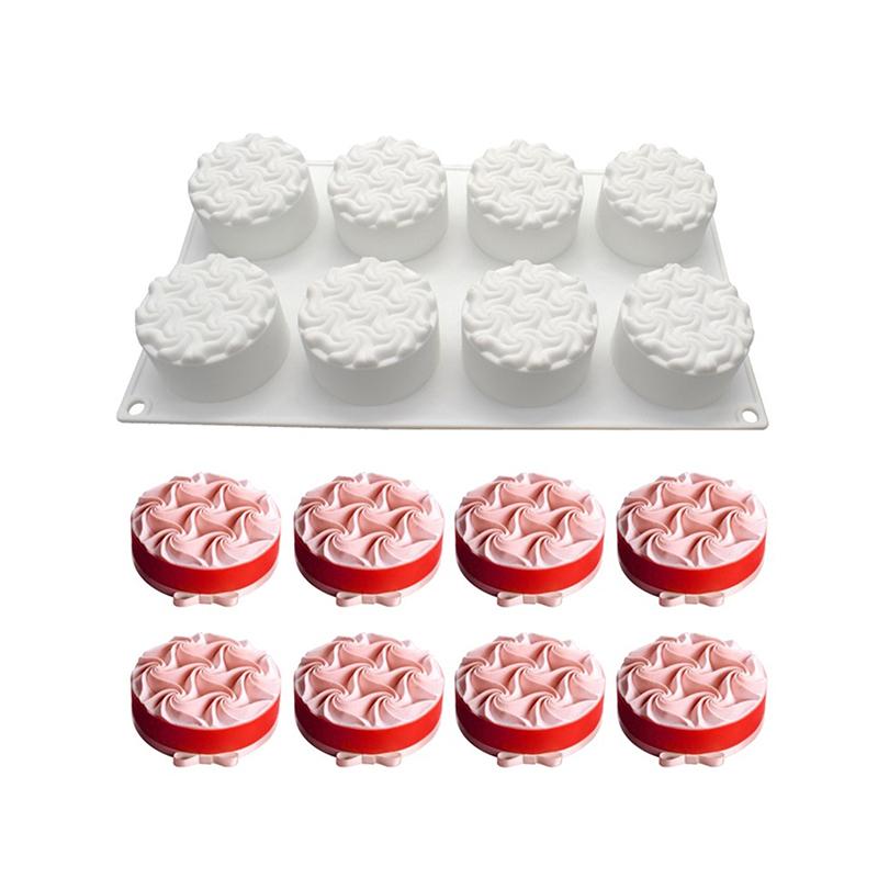 Kulatá silikonová forma na pěnový dort Pečicí forma Čokoláda Fondant Dezert Brownie Pečivo Znovu použitelný Kuchyňský nástroj na pečení dortů