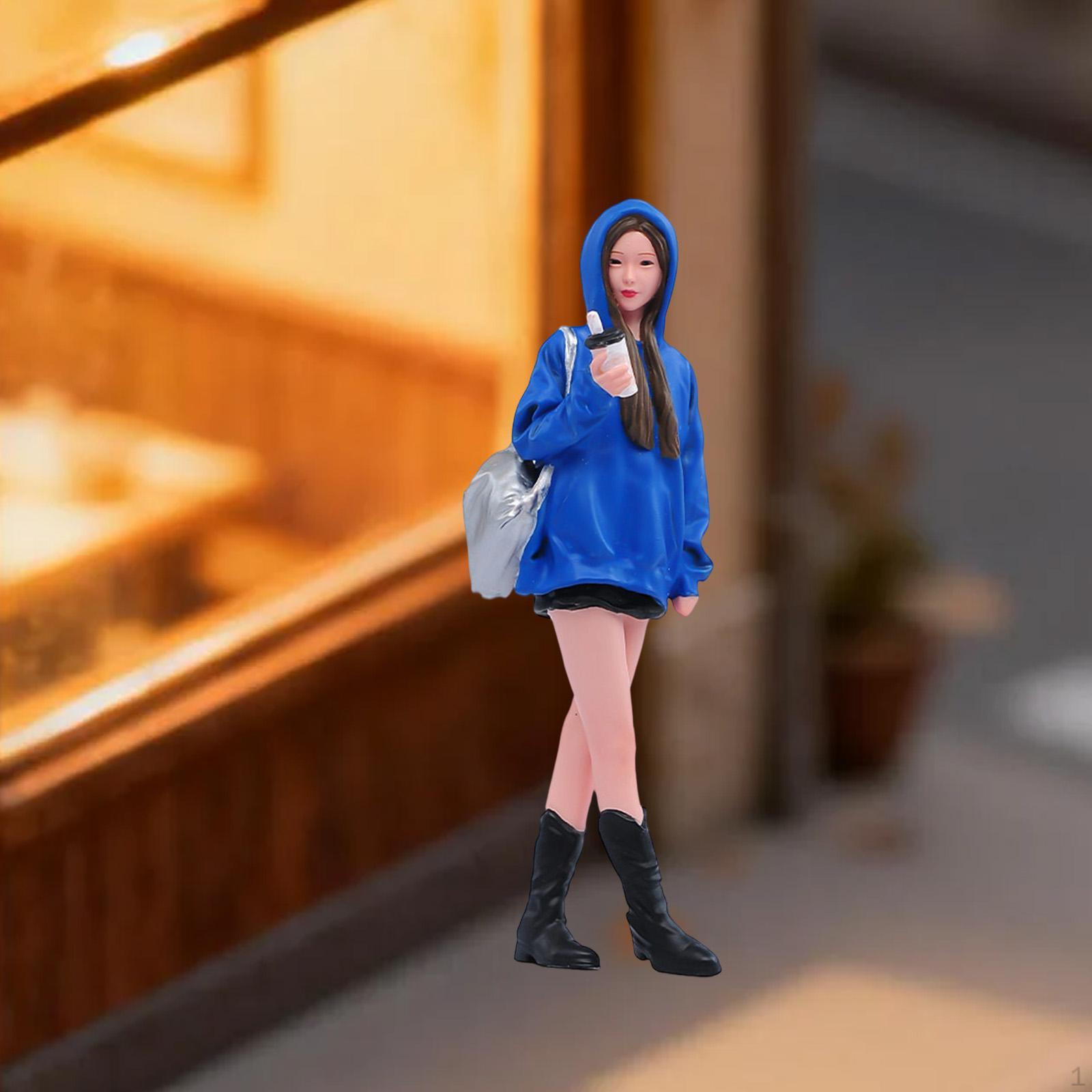 

People Girl Diorama Model Simulation Miniature Hand Painted Detailed Realistic Resin Scene Accessory 1 24