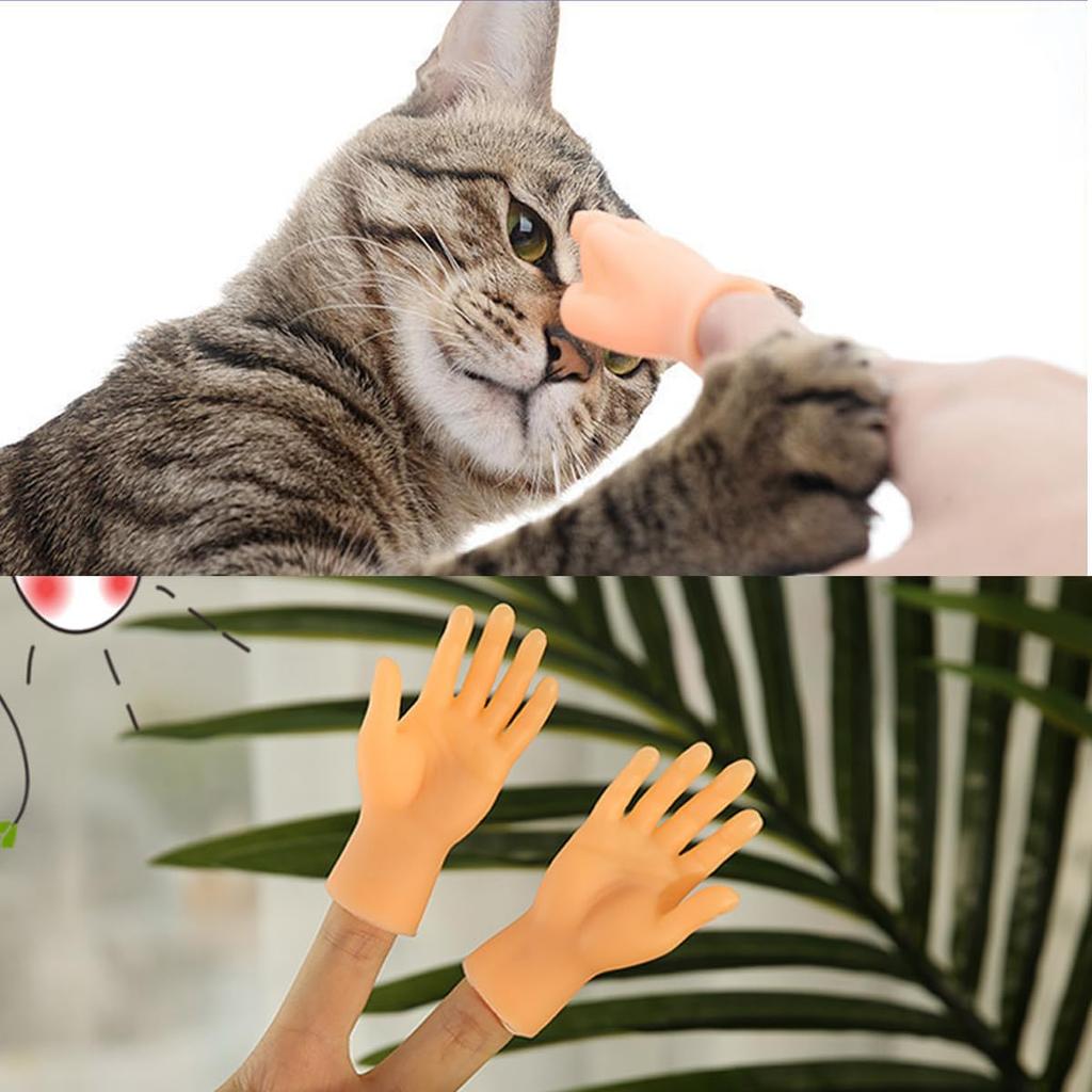 Roliga Händer, Set med 6 Små Händer, Fingerdockor, Handmodeller, Handflatsformade Miniatyrfingrar, Kattpinnar, Leksaker för Katter, Roliga Leksaker för att Leka med Katter och
