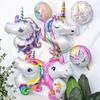 Large Unicorn Balloon Birthday Party Decorative Horse Head Balloon Closed Eyes One-Horned Horse Aluminum Film Balloon