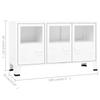 Industrial Sideboard White 105x35x62 cm Metal and Glass