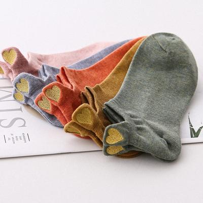 Kurze Söckchen für Mädchen, Bonbonfarben, niedliche Cartoon-Stickerei, atmungsaktive Baumwollsocken