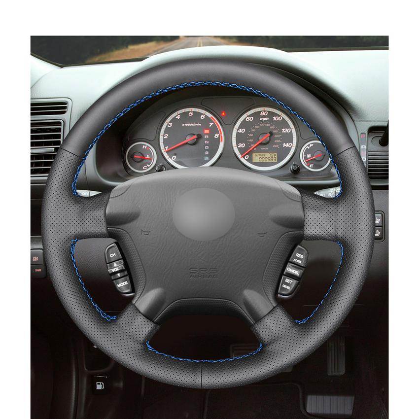 Black PU Artificial Leather Car Steering Wheel Cover for Honda CR-V CRV 2002 2003 2004 2005