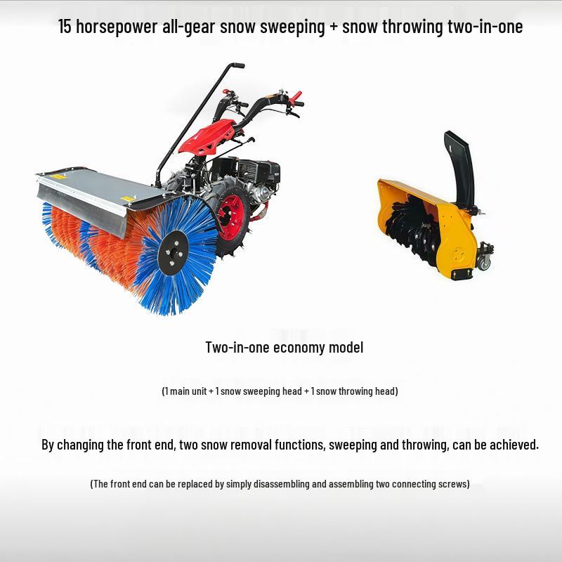 Snow Sweeper: 15HP Compact Push Snow Remover for Home and Property