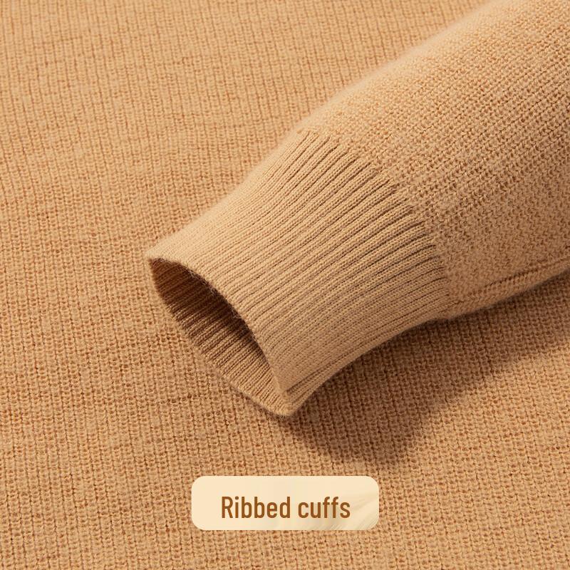 Futing Men's 100% Lambswool Round Neck Sweater