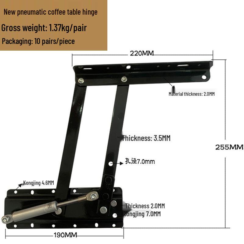 Hydraulic Lift & Fold Coffee Table Hinge - Multifunctional Furniture Hardware Support.