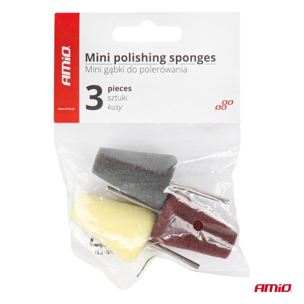 Sponges Polishing Pads Mini Conical Polishing Set 3 Pieces Amio-03715