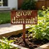 Grow Funny Metallschild, Vintage Dekorative Plakette Pfahlschild, Kräuter Obst Blumen Gemüse Garten Zubehör, Geschenke für Frauen, Männer, Mama, Gärtner