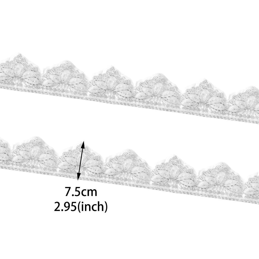 7.5Cm Water Soluble Lace Bead Sequins Clothing Skirt Dress Cuffs Ethnic Style Decorative Lace