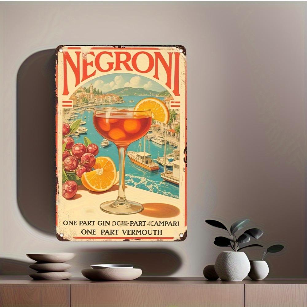 

Vintage Negroni Roostertail Recipe Metal Tin Sign Retro Wall Art for Home Cafe Restaurant Garage Kitchen Decor 20x30cm（7.8x11.8inch）