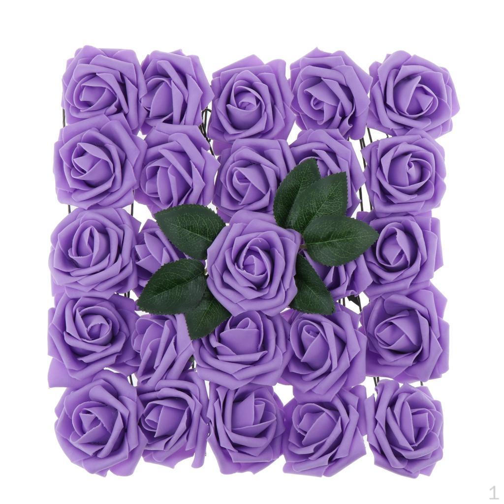

25/ Bag 8cm Artificial Rose Vivid Wedding Party Decor Purple