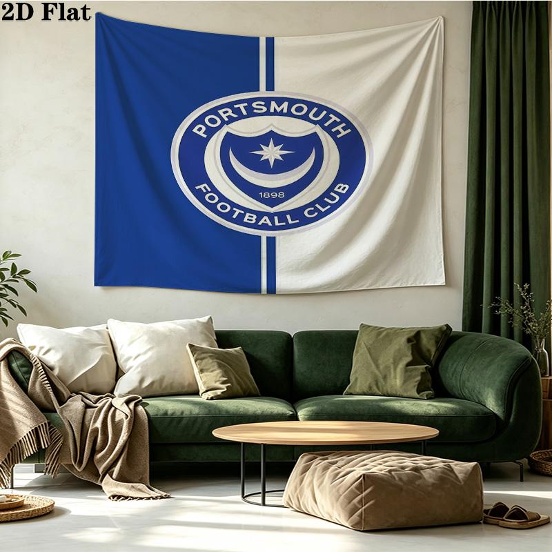 Portsmouth FC Printed Tapestry – Wall Hanging for Bedrooms, Dorms, and Home Decor