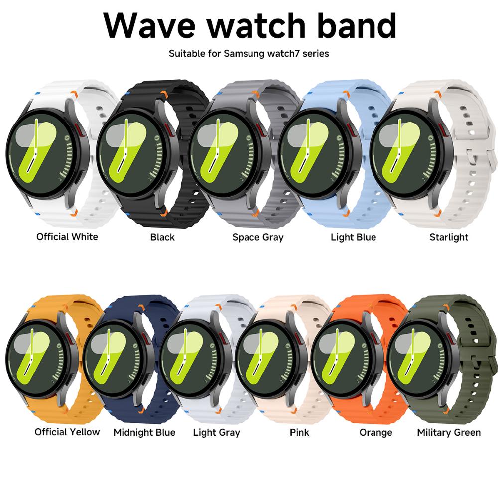 Silicone Sport Band for Samsung Galaxy Watch 4/5/6/7 44mm 40mm Unisex Soft Loop Strap for Galaxy Watch FE Quick Release Bracelet