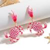 1 Pair Creative Crab Earrings Fashion Ear Jewelry Animal Earrings  Beach Vacation Accessory