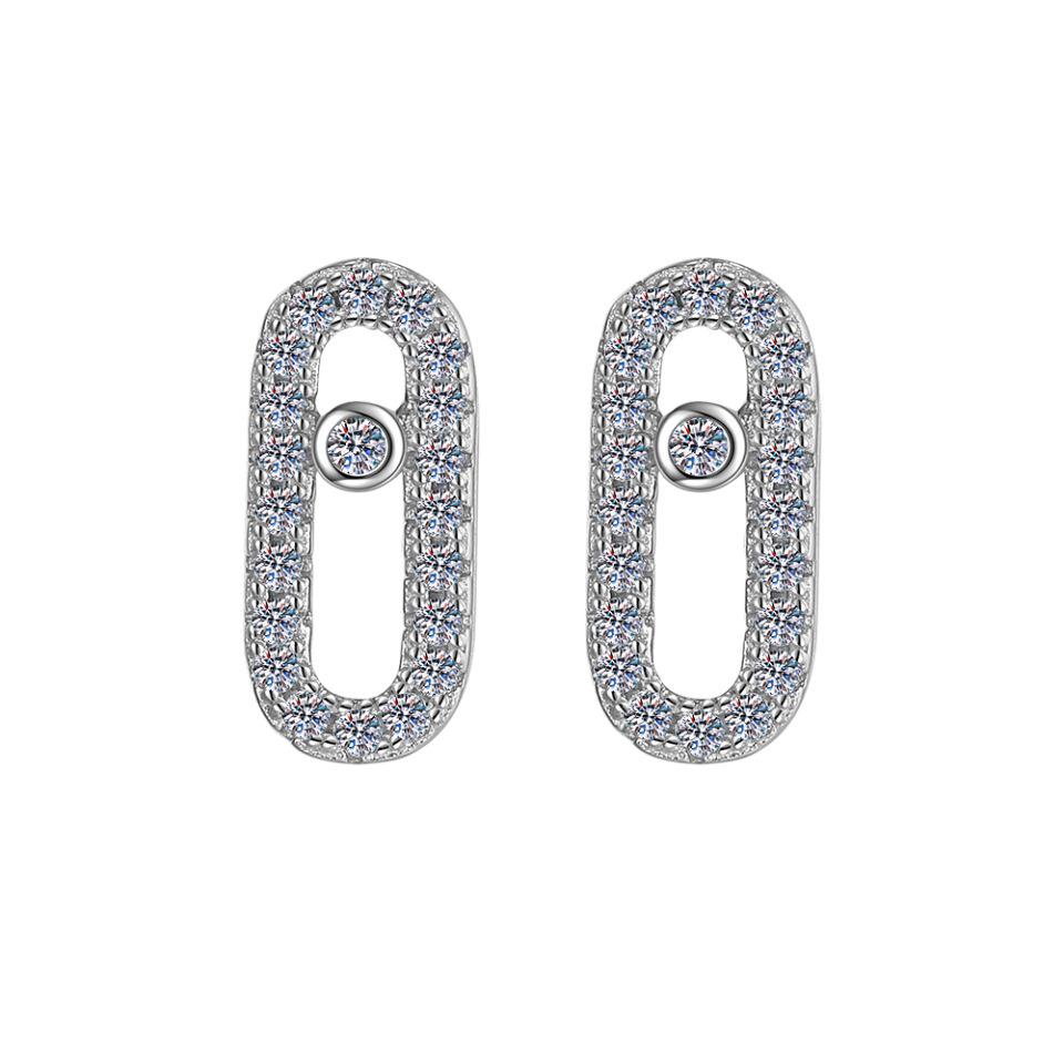 

European Geometric Paperclip Oval Earrings with S925 Sterling Silver Needle for Women S925 Silver