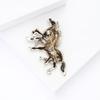1 Piece 2-Color Animal Party Casual Brooch Pins Vintage Running Horses Brooches For Women Men Diy Accessories Gifts