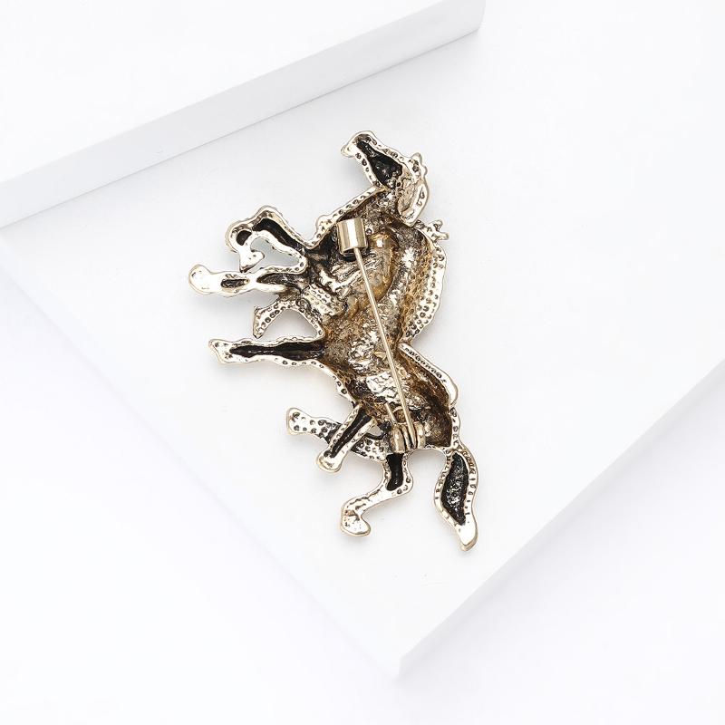1 Piece 2-Color Animal Party Casual Brooch Pins Vintage Running Horses Brooches For Women Men Diy Accessories Gifts