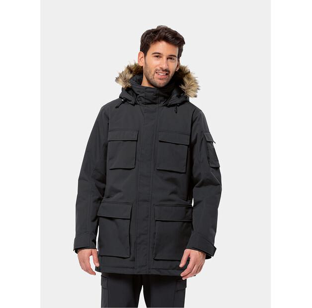 Winter Jacket Jack Wolfskin Glacier Canyon Parka 1107674, Black, Regular Fit