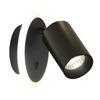 Modern Round Black Wall Sconce Spot Swivel 1Xgu10 + 5W LED Variable Color Parma Light Prestige