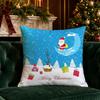 Christmas Cute Cartoon Pillow Covers Pattern Cushion Cover Suitable for Sofa Bedroom Car Pillow Cover