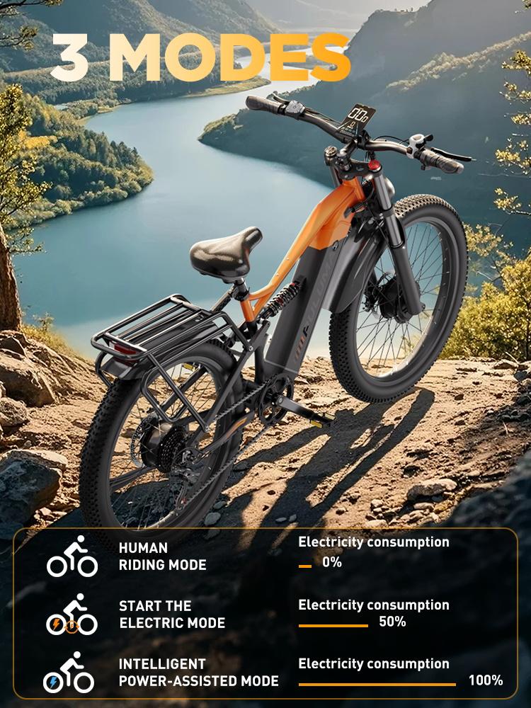 PULUMA PE86 Electric Bicycle 26*3.0 Fat Tire 48V20AH Battery 2000W Motor 50KM/H Torque Sensor Electric Bike Throttle Ebike VTT