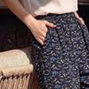 Women's Floral Silk Blend High-Waisted Wide-Leg Pants