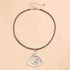 Personality Exaggerated Metal Spiral Pendant Necklace Female Creative Design Geometric Square Wax Line Item Decoration