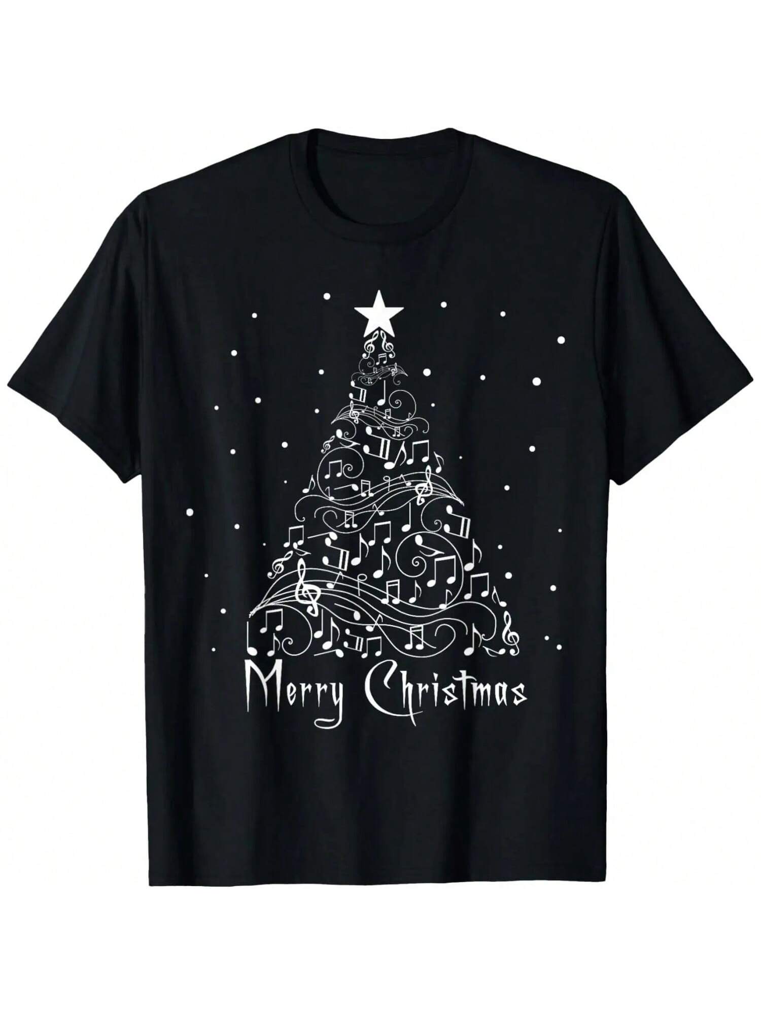 Music Notes Christmas Tree Musical Teacher Music Xmas Tree T-Shirt S разноцветный
