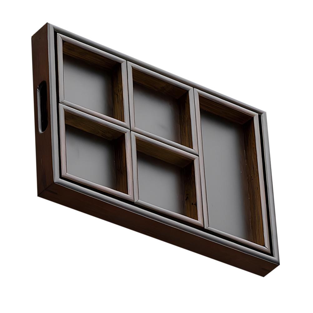 1Set Wooden Serving Platter Rustic Color Practical Use for Fruits Snacks Tea Parties Home Decor Wooden Serving Tray