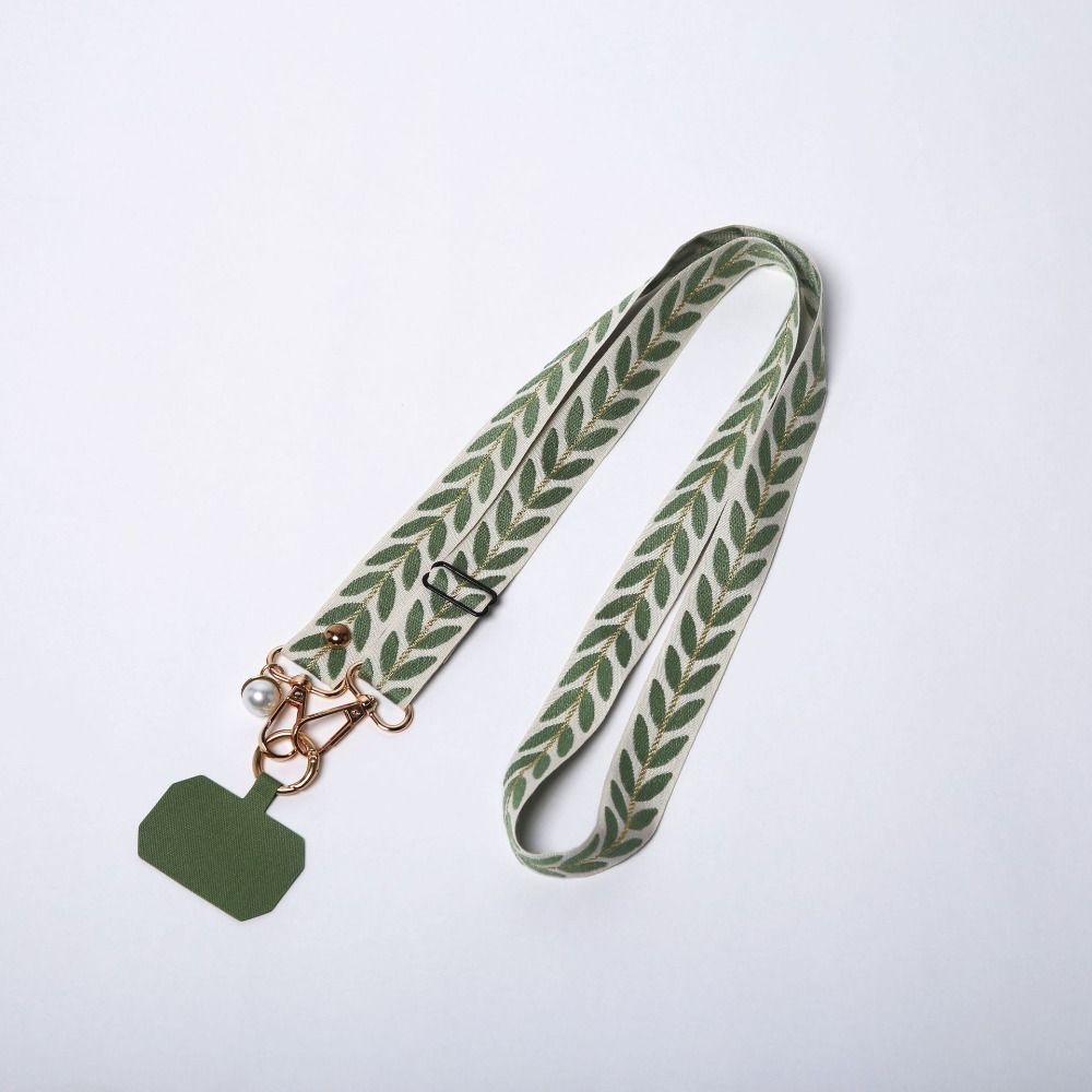 Pearl Pendant Phone Antilost Lanyard Wide Cloth Cell Phone Lanyard  For Women